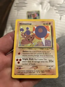 Pokemon TCG Hitmontop Neo Discovery Holo Rare Card 3/75 LP Condition - Image 2