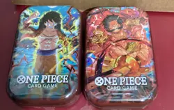 Lot of 2 One Piece Card Game Mini Tin Pack Set Vol 1 TS-01 Both Art Tins New - Image 1