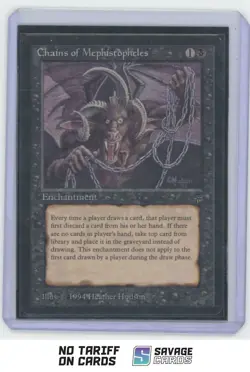 1994 Magic The Gathering Legends Rare Chains Of Mephistopheles - Image 1
