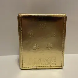 MTG Magic the Gathering Ultra Pro commander deck box gold leatherette flip box - Image 3