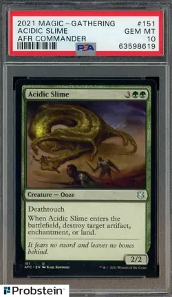 2021 Magic The Gathering AFR Commander #151 Acidic Slime PSA 10 GEM MINT - Image 1