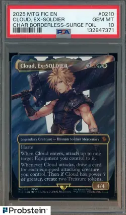 #2 2025 MTG EN Character Borderless Surge Foil #0210 Cloud PSA 10 GEM MINT - Image 1