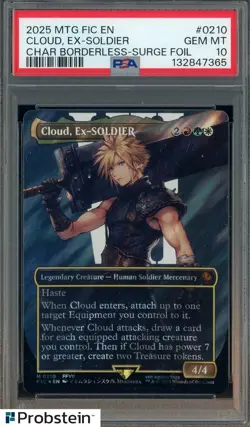 #6 2025 MTG EN Character Borderless Surge Foil #0210 Cloud PSA 10 GEM MINT - Image 1