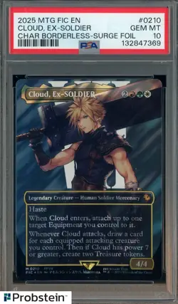 #8 2025 MTG EN Character Borderless Surge Foil #0210 Cloud PSA 10 GEM MINT - Image 1