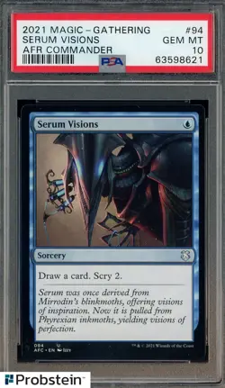 2021 Magic The Gathering AFR Commander #94 Serum Visions PSA 10 GEM MINT - Image 1