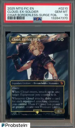#5 2025 MTG EN Character Borderless Surge Foil #0210 Cloud PSA 10 GEM MINT - Image 1