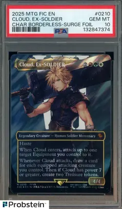 #10 2025 MTG EN Character Borderless Surge Foil #0210 Cloud PSA 10 GEM MINT - Image 1