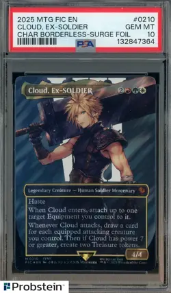 #12 2025 MTG EN Character Borderless Surge Foil #0210 Cloud PSA 10 GEM MINT - Image 1