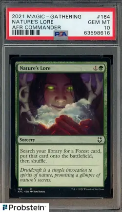 2021 Magic The Gathering AFR Commander #164 Nature's Lore PSA 10 GEM MINT - Image 1