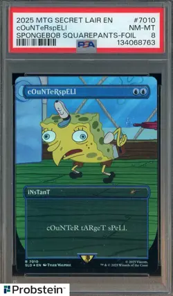 2025 MTG Secret Lair EN SpongeBob SquarePants Foil #7010 Counterspeli PSA 8 - Image 1