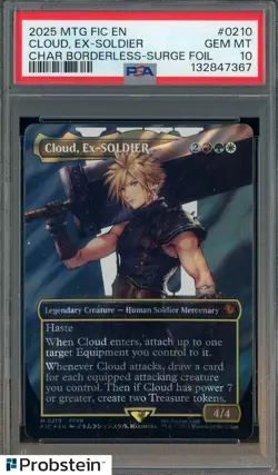 #1 2025 MTG EN Character Borderless Surge Foil #0210 Cloud PSA 10 GEM MINT - Image 1