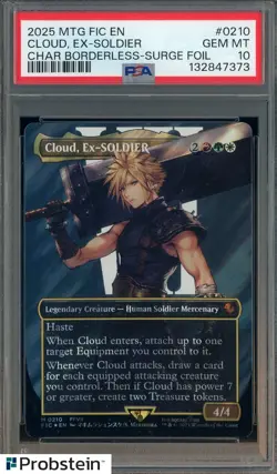 #7 2025 MTG EN Character Borderless Surge Foil #0210 Cloud PSA 10 GEM MINT - Image 1