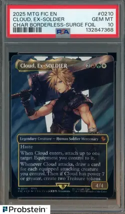 #9 2025 MTG EN Character Borderless Surge Foil #0210 Cloud PSA 10 GEM MINT - Image 1