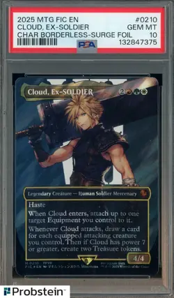 #11 2025 MTG EN Character Borderless Surge Foil #0210 Cloud PSA 10 GEM MINT - Image 1