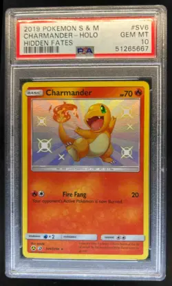 2019 Pokemon SM Hidden Fates Charmander Shiny Vault Rare #SV6/SV94 PSA 10 - Image 1