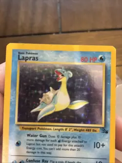 Pokemon Card - Lapras Fossil 10/62 Holo Rare Old School Vintage Foil - Image 2