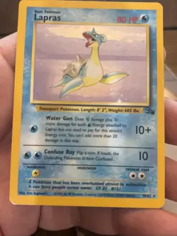 Pokemon Card - Lapras Fossil 10/62 Holo Rare Old School Vintage Foil - Image 3