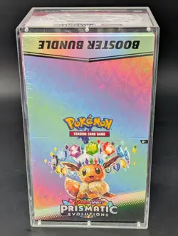 Pokemon SV8.5 Prismatic Evolutions Sealed Booster Bundle Display W/Acrylic Case - Image 1