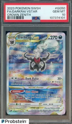 2023 POKEMON SWSH CROWN ZENITH #GG50/GG70 DARKRAI VSTAR PSA 10 GEM MINT - Image 1