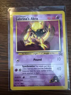 Sabrina's Abra Black Star Promo 19 Pokemon Card WOTC 1998 TCG NM - Image 1
