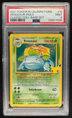 2021 Pokemon SWSH Celebrations Venusaur Classic Collection #15/102 PSA 9 - Image 1