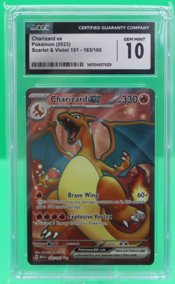 Pokemon Charizard ex 183/165 Full Art Holo Scarlet & Violet 151 CGC 10! - Image 1