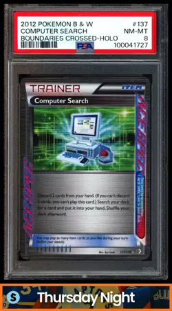 2012 POKEMON BLACK & WHITE BOUNDARIES CROSSED #137 COMPUTER SEARCH HOLO PSA 8 - Image 1