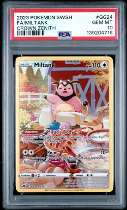 2023 Pokemon Sword & Shield Full Art Miltank Crown Zenith #GG24 PSA 10 GEM MINT - Image 1
