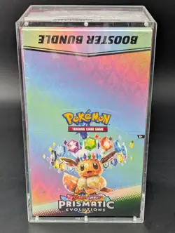 Pokemon SV8.5 Prismatic Evolutions Sealed Booster Bundle Display W/Acrylic Case - Image 1