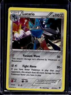 2016 Pokemon XY Fates Collide Lucario Holo #63/124 - Image 1