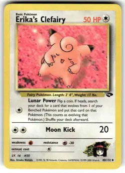 2000 Pokemon Gym Challenge Erika's Clefairy Unlimited #40/132 NM - Image 1