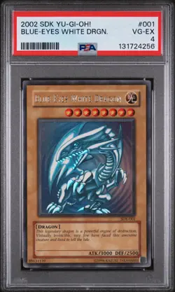 2002 YU-GI-OH! STARTER DECK: KAIBA #001 BLUE-EYES WHITE DRAGON PSA 4 - Image 1