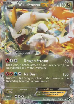 103/149 White Kyurem EX Rare Holo EX Card: Pokemon TCG BW-07 Boundaries Crossed - Image 1