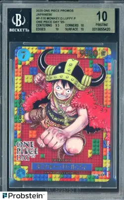 2025 One Piece Promos Japanese P-110 Monkey D. Luffy P One Piece Day '25 BGS 10 - Image 1
