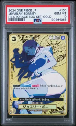 GOLD Jewelry Bonney One Piece 2024 PB Storage Box Set Japanese OP08-105 PSA 10 - Image 1