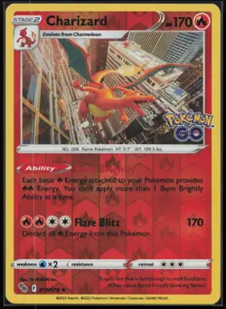 CHARIZARD 010/078 HOLO RARE POKEMON GO POKEMON REVERSE HOLO - Image 1