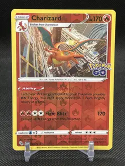 Pokemon TCG Charizard Pokemon GO 010/078 Reverse Holo Rare - Image 1