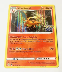 Pokemon TCG Charizard 010/078 Pokemon GO Holo Rare Mint - Image 1