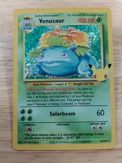 Venusaur 15/102 Celebrations 25th Anniversary NM Holo Foil Rare Pokemon Card - Image 1