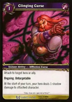 Moderate Play WoW TCG Clinging Curse The Hunt for Illidan World of Warcraft - Image 1