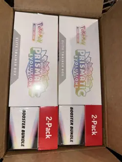 (LOT OF x2) Pokemon TCG: Prismatic Evolutions ETB & Booster Bundle Costco 2-Pack - Image 1