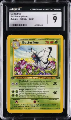 1999 POKEMON JUNGLE 1ST ED #33/64 BUTTERFREE CGC 9 - Image 1