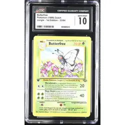 CGC 10 GEM MINT Butterfree 1st Edition 33/64 Pokemon Dutch Jungle Set (PSA/BGS) - Image 1