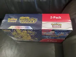 Pokemon SURGING SPARKS Elite Trainer Box Etb & Booster Bundle x 2 Pack Sealed - Image 1
