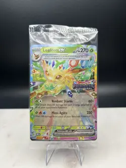Pokemon TCG Prismatic Evolutions Leafeon ex 006/131 Stamped Promo Card NM Sealed - Image 1