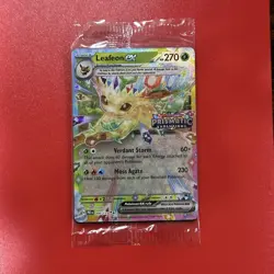 Pokemon TCG Prismatic Evolutions Leafeon ex 006/131 Stamped Promo Card NM Sealed - Image 1