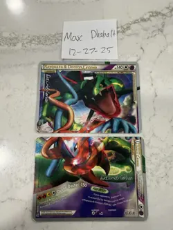 Pokemon Rayquaza and Deoxys Legend Card Top and Bottom - Image 1
