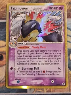 Pokemon TCG Typhlosion EX Dragon Frontiers Holo Card 12/101 Delta Species LP - Image 1