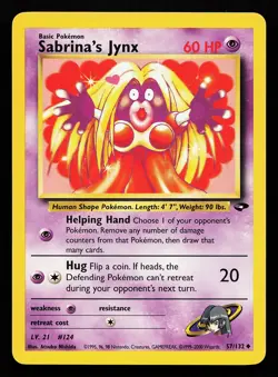 Sabrina's Jynx 57/132 Uncommon Gym Challenge Pokemon Card - Image 1