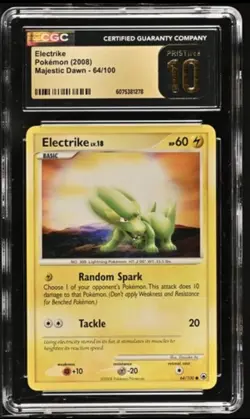2008 Majestic Dawn Electrike 64/100 Pokemon Card CGC 10 PRISTINE *LOW POP* - Image 1